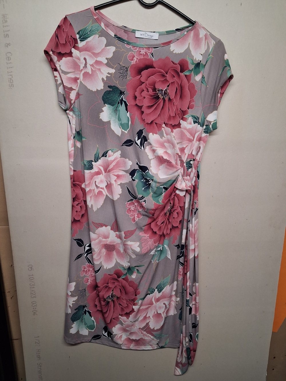 MYDSay Pink Floral Side-Tie Women’s Dress